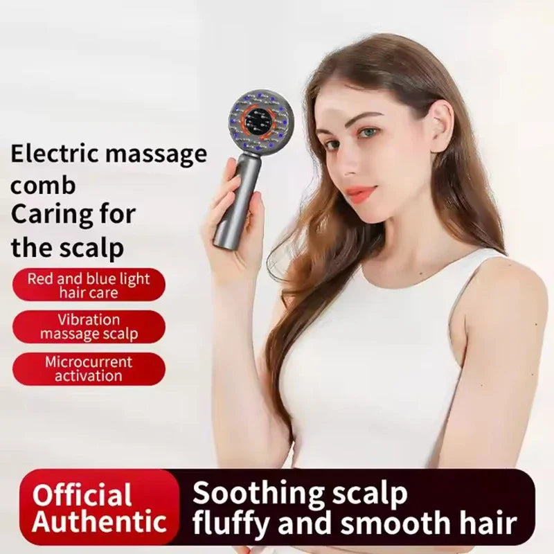 Electric Massage Hair Comb Red Light Vibration Head Massager Brushes