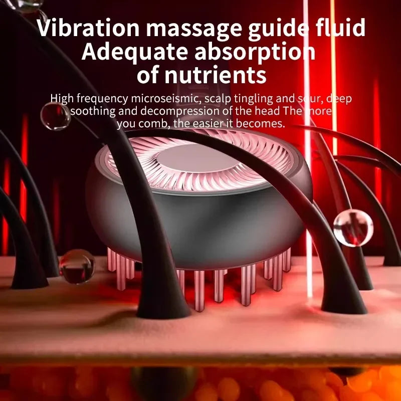 Electric Massage Hair Comb Red Light Vibration Head Massager Brushes