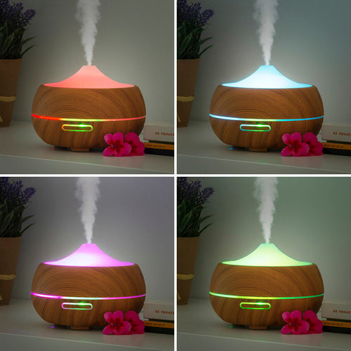 Aroma Diffusor 300ml - Luftbefeuchter mit LED Holzoptik 5