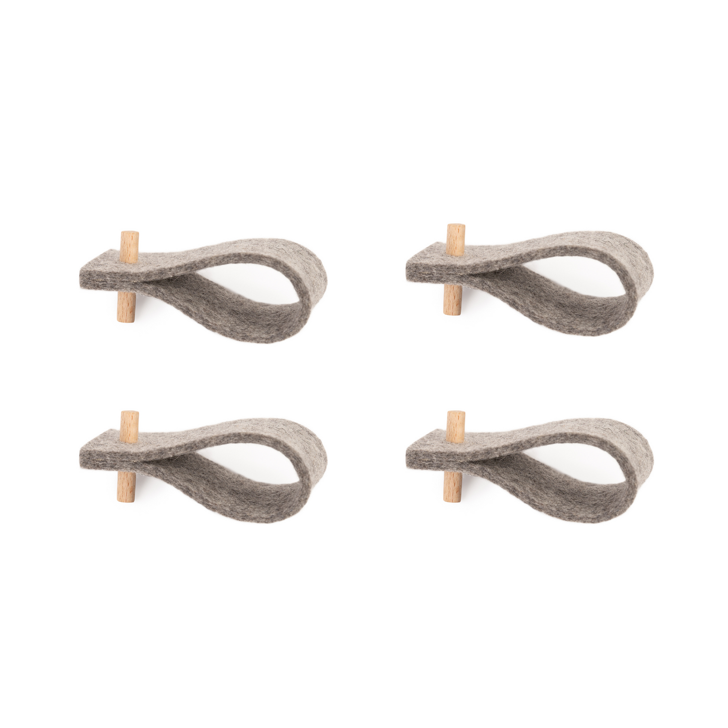 Filz-Serviettenringe | Set mit 4 Stück | Grau 3