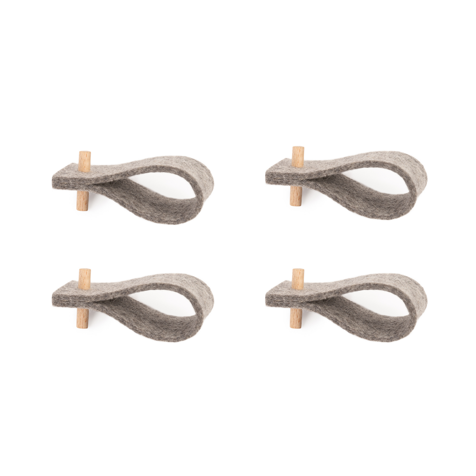 Filz-Serviettenringe | Set mit 4 Stück | Grau 3