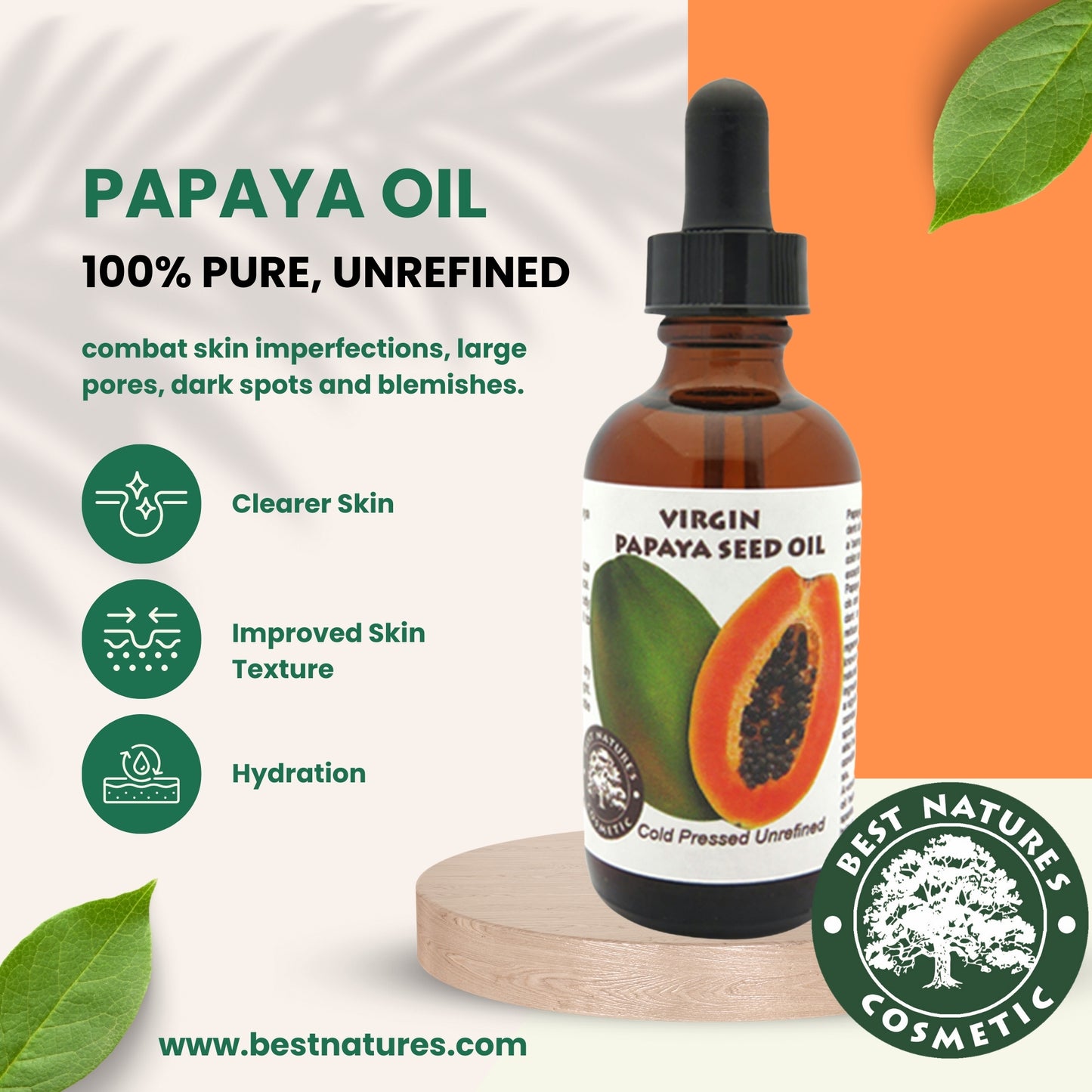 Best Nature´s Cosmetic -Papayakerne-Öl - Bio, Kaltgepresst, Unraffiniert 1