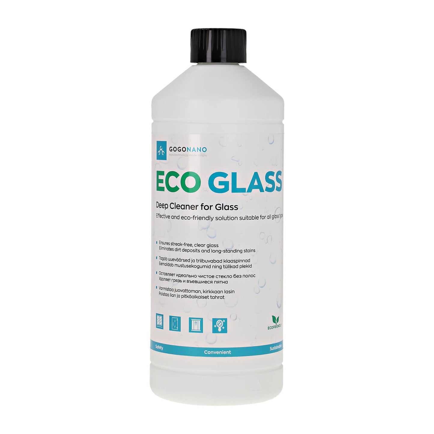 EcoGlass Fensterreiniger 1L - Professioneller Glasreiniger Streifenfrei 1