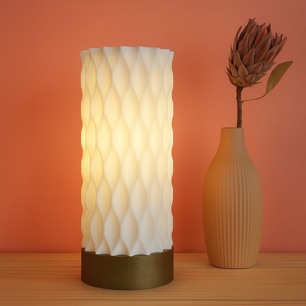 Luma Bloom Tischlampe im Wohnzimmer, modernes Design für stilvolle Räume